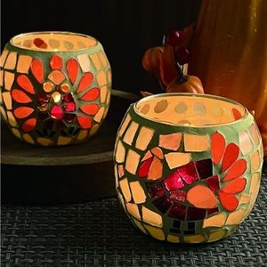 ✨Thanksgiving Mosaic Candle Holder (set of 4)✨